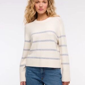 A&F Madeline Crew Sweater in Cream Stripe